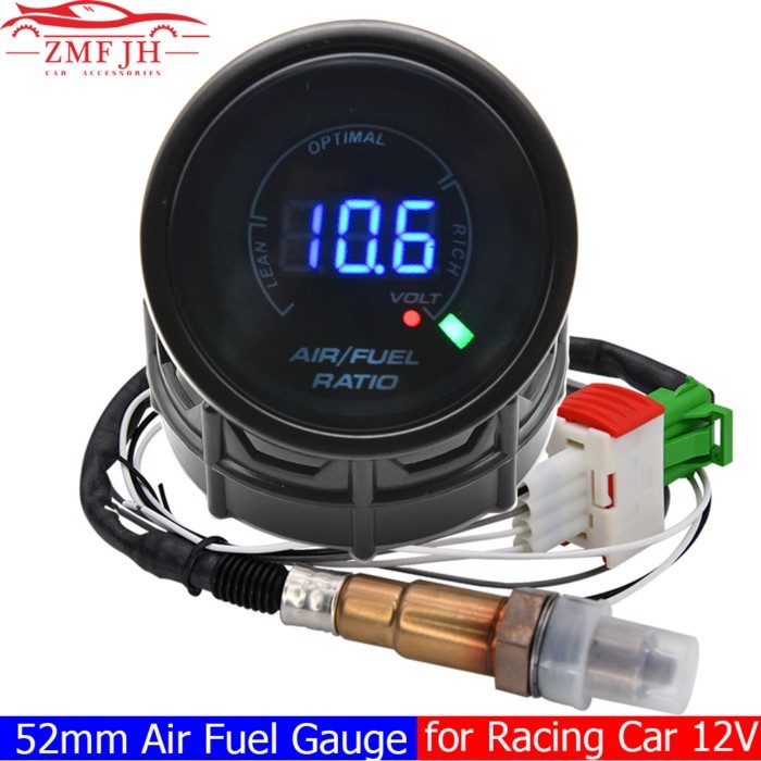 smoked 52mm Digital Air Fuel Ratio Gauge Narrowband O2 Oxygen Sensor Car Gauge AFR Meter Fit for Ra