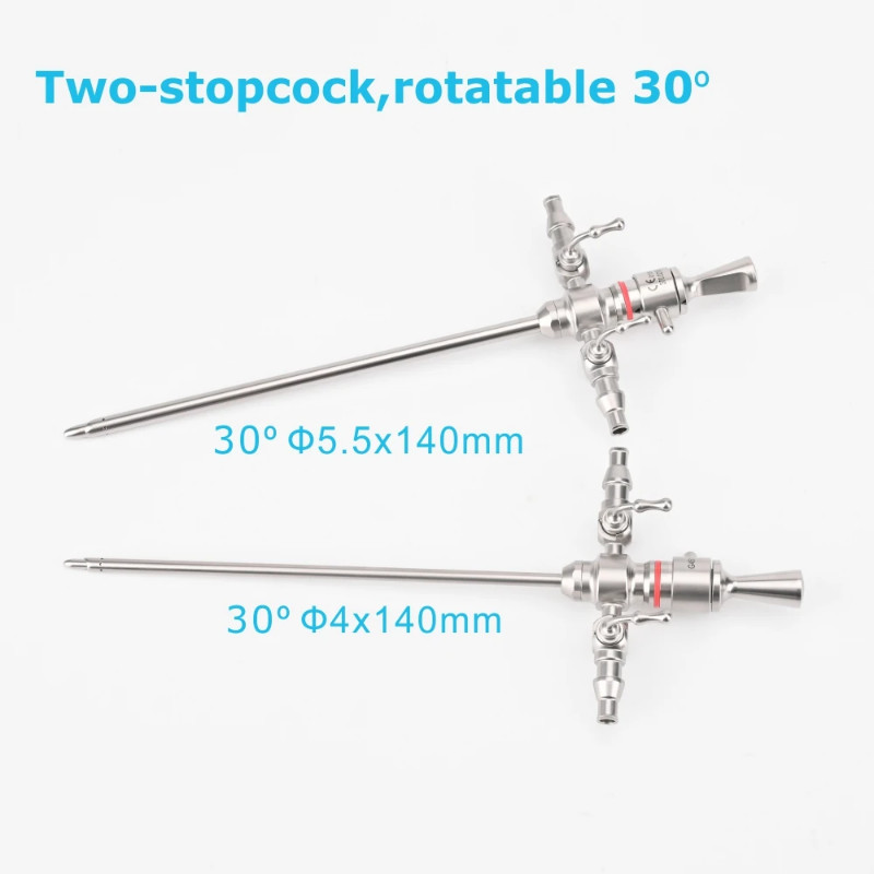 Rigid Arthroscope Two-stopcock Rotatable Sheath and Blunt Obturator for 2.7mm 4mm Arthroscopy Endos