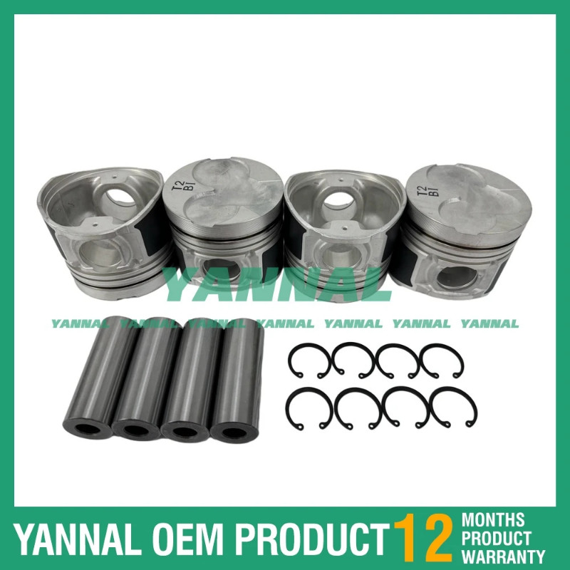 4PCS 91MM Piston For Hyundai D4BB Excavator Engine Parts