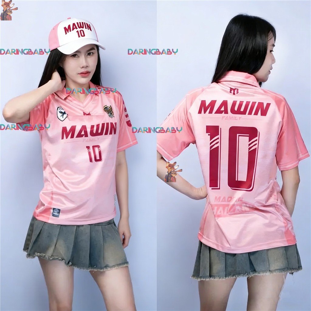 MAWIN เสื้อกีฬาคอปกพิมพ์ลาย Family Sport ใส่ได้ทั้งหญิง ชาย