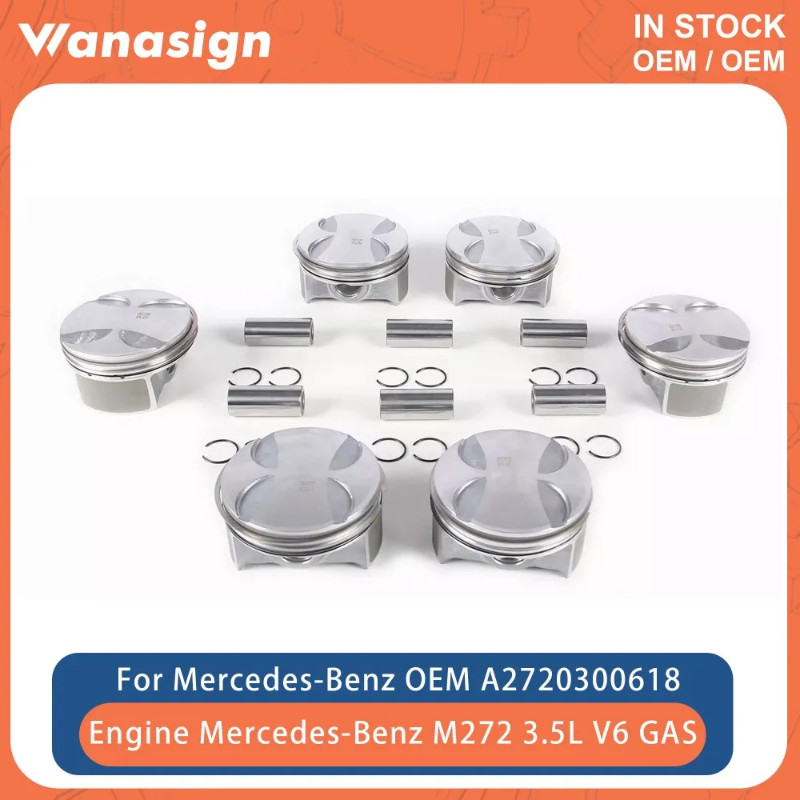 Engine Pistons & Rings Set Φ92.9mm Fit 3.5 L For Mercedes-Benz 272 M272 C350 W204 E350 W211 CLK350