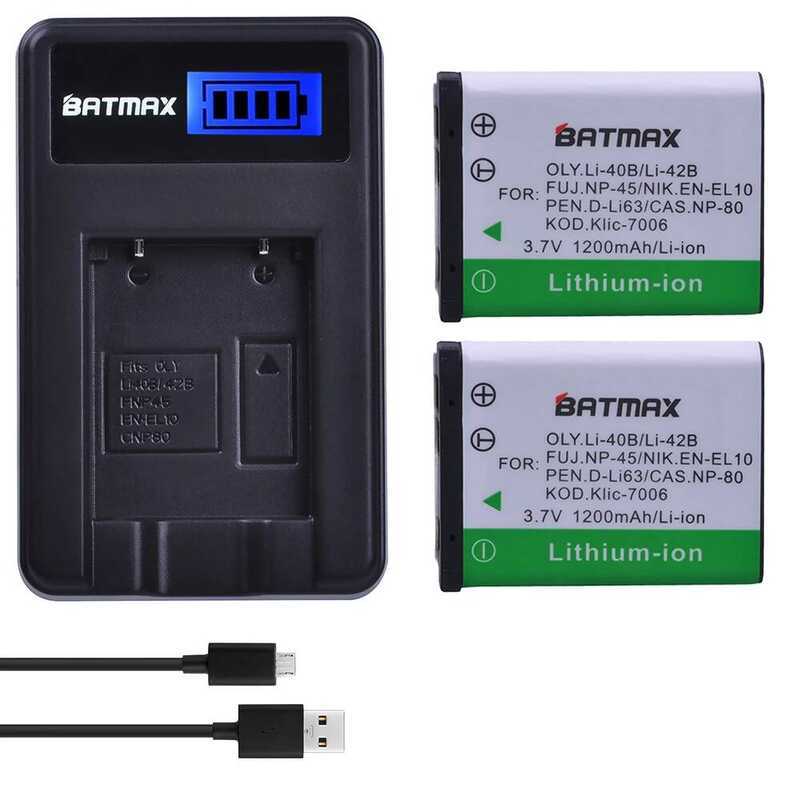 C Batmax Li-40B Np-45 Bateria 1200Mah Battery+Lcd Charger For Olympus Li 40B Li-42B For FUJIFILM Np