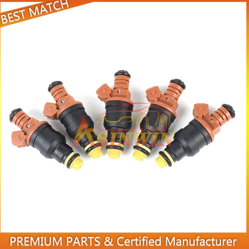 5PCS 0280150785 Fuel Injectors High-Flow Micro Filters Upper O-Rings For Volvo 1994-1997 850 2.3L i