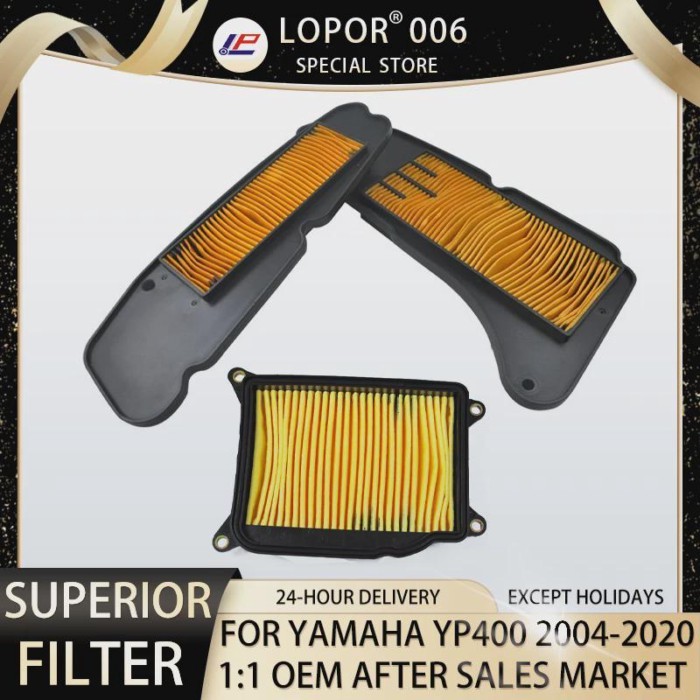 LOPOR Air Filters Intake Cleaner Element Motorcycle For Yamaha YP400 Majesty YP400R YP400RA X-Max 2