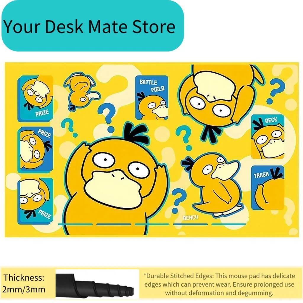 600x350x2 มม.Diy Psyduck PTCGยางPlay Mat Self Made Pokemon Battle Card MatอะนิเมะเกมBattle Matของขวั