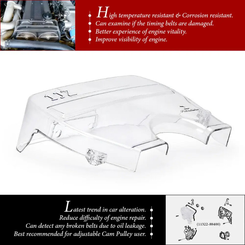 For MARK II JZX81/SUPRA JZA70/CRESTA JZX91 1JZ Clear Timing Belt Cover