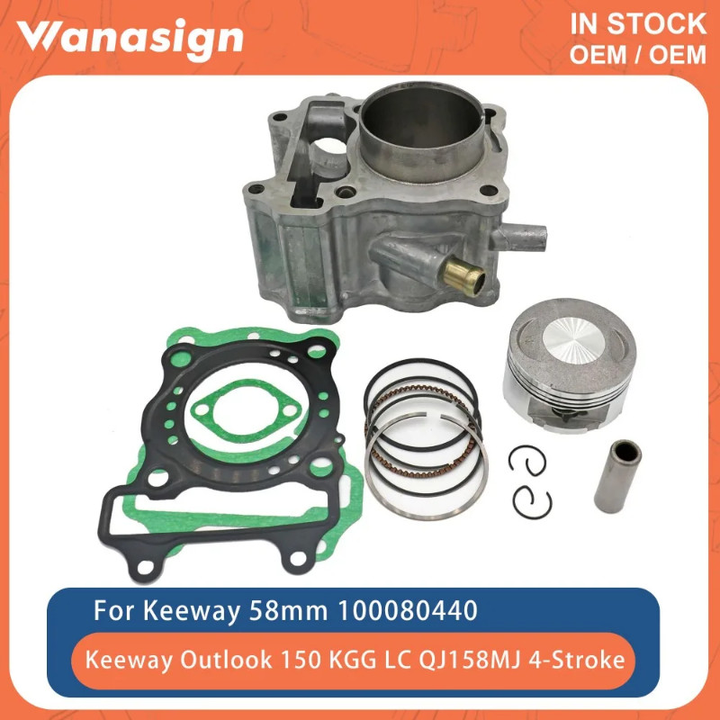 58mm Bore Motorcycle Engine Scooter Cylinder Kit Fit For Keeway Outlook150 Outlook 150cc KGG LC QJ1