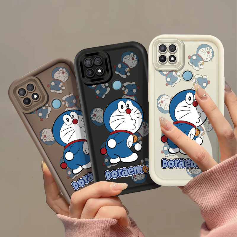 การ์ตูนน่ารัก Kiss Doraemon เคสโทรศัพท์สําหรับ OPPO A16 A16E A36 A55 A57 A76 A77 A58 A74 A96 A78 A79