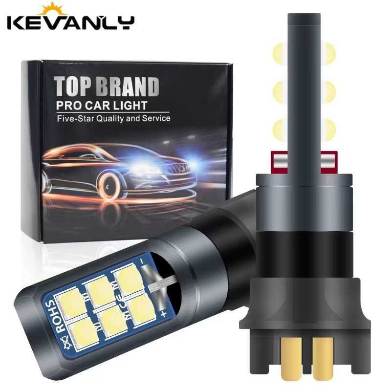 C 2Pcs CAUS Pw24w Pwy24w Turn Signal Light White 3030 LED 12Smd LED Bulbs For Audi BMW Ford DRL Day
