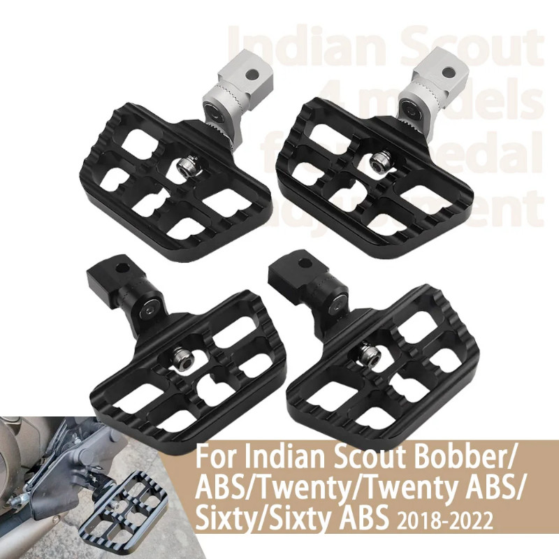 For Indian Scout Bobber Twenty Sixty ABS Motorcycle Front Footrest 360 Degree Adjustable Foot Pegs