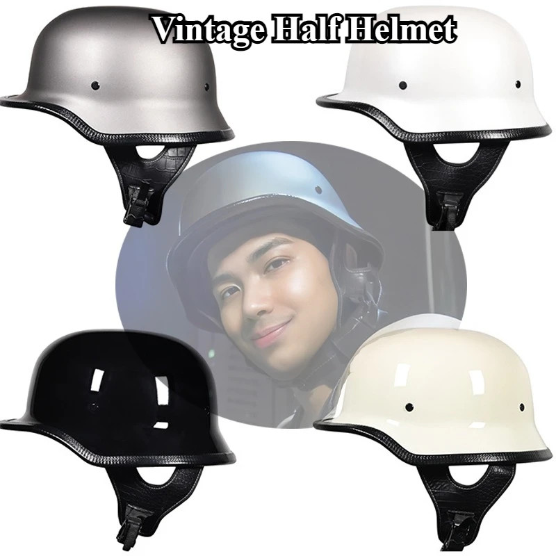 ORZ Soldier Helmet Vintage Cruise Summer Motorcycle Half Helmet Unisex Cruise Floating Helmet Half
