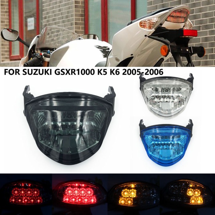 For Suzuki GSXR 1000 GSXR1000 GSX-1000 K5 K6 2005 2006 Rear Tail Light Brake Turn Signals Integrate