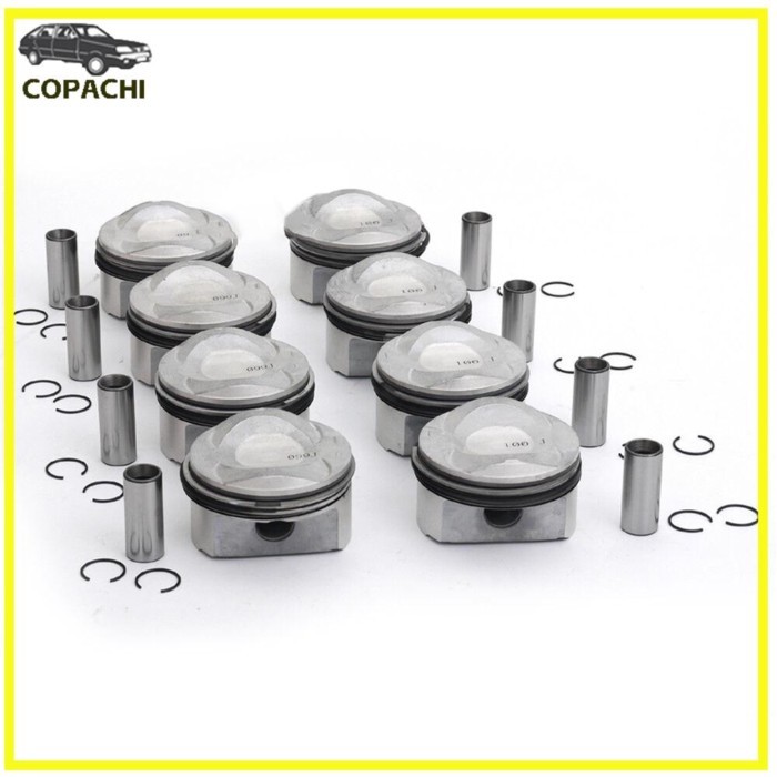 8pcs Pistons And Rings Set Φ84.5mm STD Φ20mm 079107065DC 07910065AD for VW Touareg AUDI S5 A6 A8 Q7