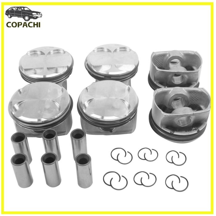 6pcs Pistons & Rings Set 10.7:1 11 25 7 558 528 11 25 7 559 434 For BMW E90 E60 E83 128i 328i 528i