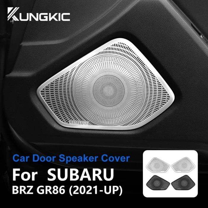 Trim For Subaru BRZ Toyota GR86 2021 2022 2023 2024 Audio Speaker Door Horn Mesh Sticker Stainless