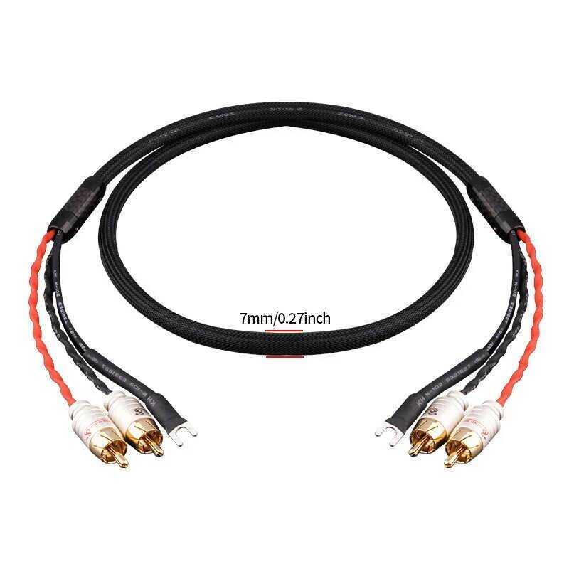 C Audio 2Rca Cable With Ground Wire Black Tape Player LP Vinyl Record Player Amplifier Chassis Gold