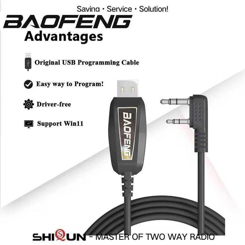 ▥ สายโปรแกรม USB สำหรับ Uv-5Rhpromax Uv-18 Pro Uv-17สูงสุด Uv-25 Uv-K6รองรับหน้าต่าง11ไดรเวอร์ฟ