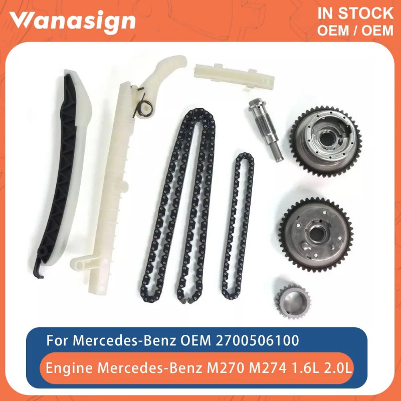 Engine Timing Chain Kit Pair VVT Gears Fit 1.6 2.0 L For Mercedes-Benz A250 Q50 QX30 C180 C300 M133