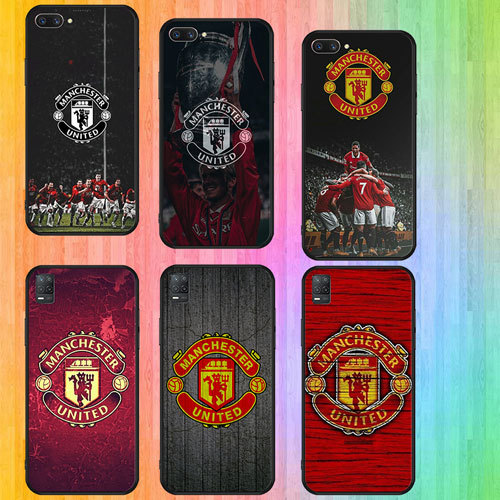 นุ่มสีดํา OPPO A74 F19 Pro Plus R9 F1 R9S A16 A16S A3X A40 A60 A80 A3pro Manchester United3 เคสโทรศั