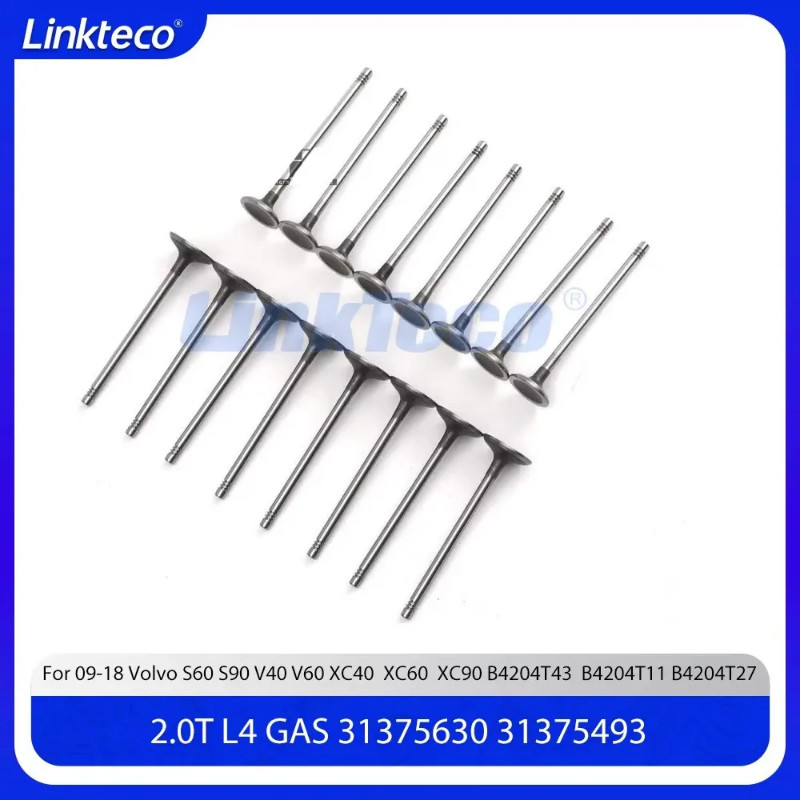 Engine part 16x Intake Exhaust Valves Set Fit 2.0 T L4 GAS For 09-18 Volvo S60 S90 V40 V60 V90 2.0T