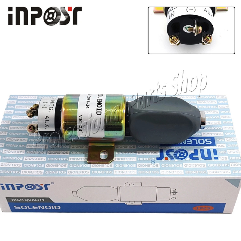 24V SA-3933-24 Fuel Stop Solenoid For Cummins S6K E200B E320 1700-2536 3864274,1751-24E7U1B1S5A,SA-