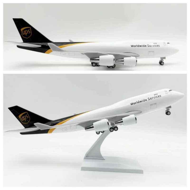 C 747 Model Airplane Resin Collection Plane 747 UPS Airways 30Cm Plastic Model With Wheels Souvenir