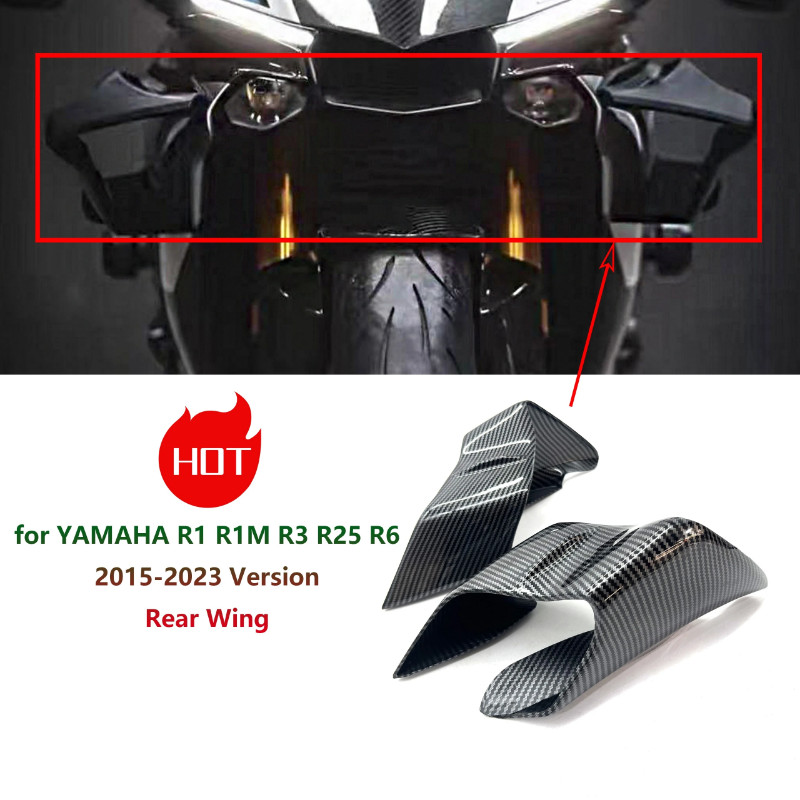 For Yamaha R1 / R1M / R3 / R6 / R25 2015-2023 Front Winglet Wind Deflector Fairing Body Kit