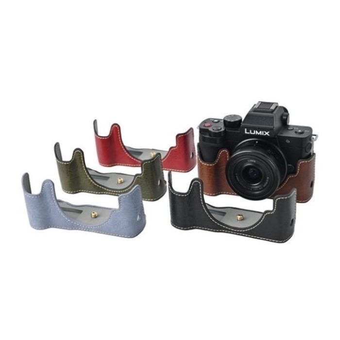 เหมาะสําหรับเคสป้องกันกระเป๋ากล้อง Panasonic G100K, ฐาน Panasonic G100D เคสหนังครึ่งเคสป้องกันสายคล้