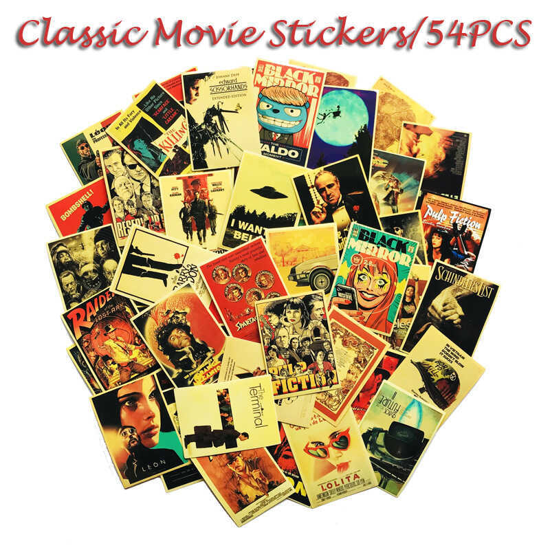 54 แผ่น Cssic Movie Movie Poster Stickers สติ๊กเกอร์ติดกระเป๋าเดินทาง สติ๊กเกอร์ติดร่างกาย