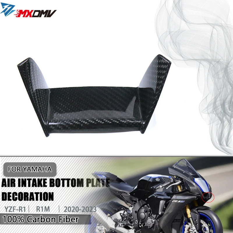 3K Carbon Fiber Air Intake Bottom Plate Decoration For Yamaha YZF R1 R1M 2020 2021 2022 2023 Motorc