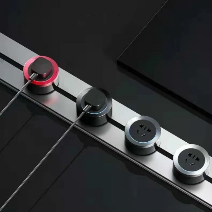 Ubik multifunctional surface mounted track socket guide rail row plug kitchen special rotary movabl