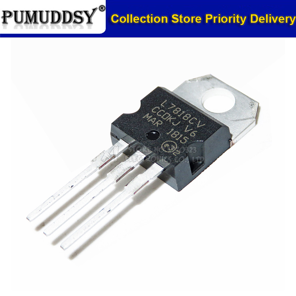 10PCS L7818CV L7818 TO-220 TO220 7818 LM7818 MC7818 ท่อปรับแรงดันไฟฟ้าแบบเสถียรใหม่เดิม