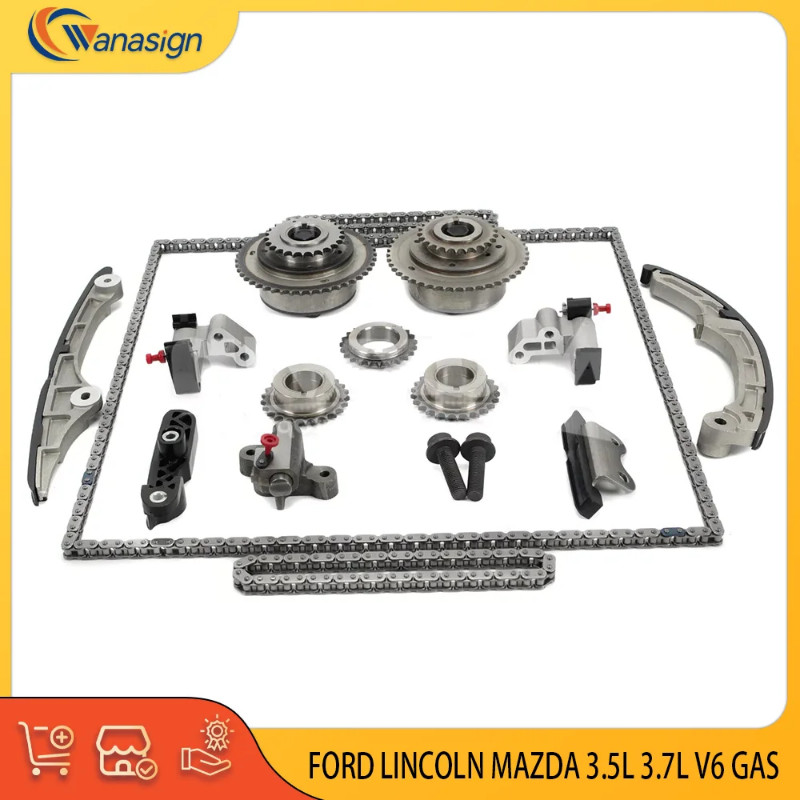 AUTO ENGINE PARTS Engine Timing Chain Set Kit For FORD LINCOLN MAZDA 3.5L 3.7L V6 GAS 3.5 3.7 L T 2