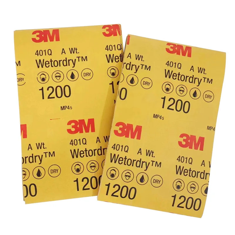 3M 401Q Sandpaper 139mm*228mm 1200 Mesh Silicon Carbide  Grinding Car Polishing Paint Primer Coatin