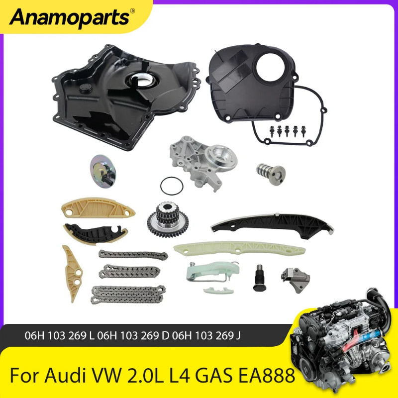 Engine Parts Timing Chain Cover Solenoid Magnet Kit Fit 2.0 L L4 GAS EA888 For Audi VW Jetta GTI A3