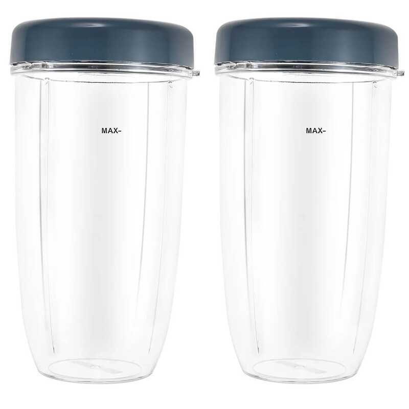 C 2Pcs Plastic Blender Cups With Lids Replacement 18Oz 24Oz 32Oz For Nutribullet 600W 00W Blender J