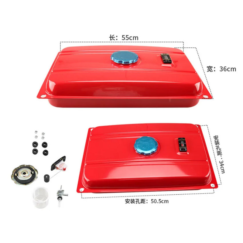 1set Red 2KW 3KW Generator Fuel Tank Fuel Tank Assembly 168F Gasoline Tank with Cover and A Full Se