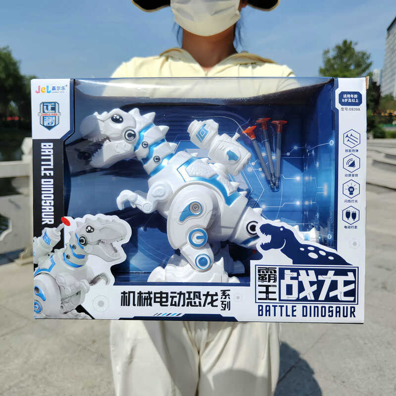 จําลอง Tyrannosaurus Rex เดินไดโนเสาร์ไฟฟ้าชุดเด็กชายของเล่นเด็กสถาบัน Enroll