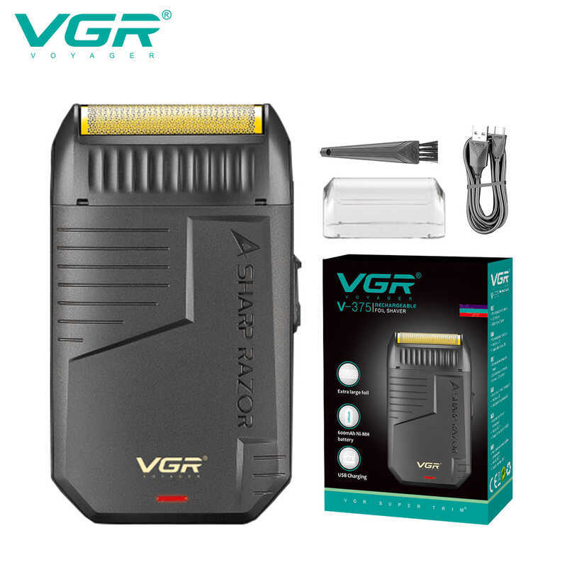 VGR375 เครื่องโกนหนวดแบบลูกสูบปัตตาเลี่ยนผม USB ชาร์จเครื่องโกนหนวดไฟฟ้าผู้ชาย