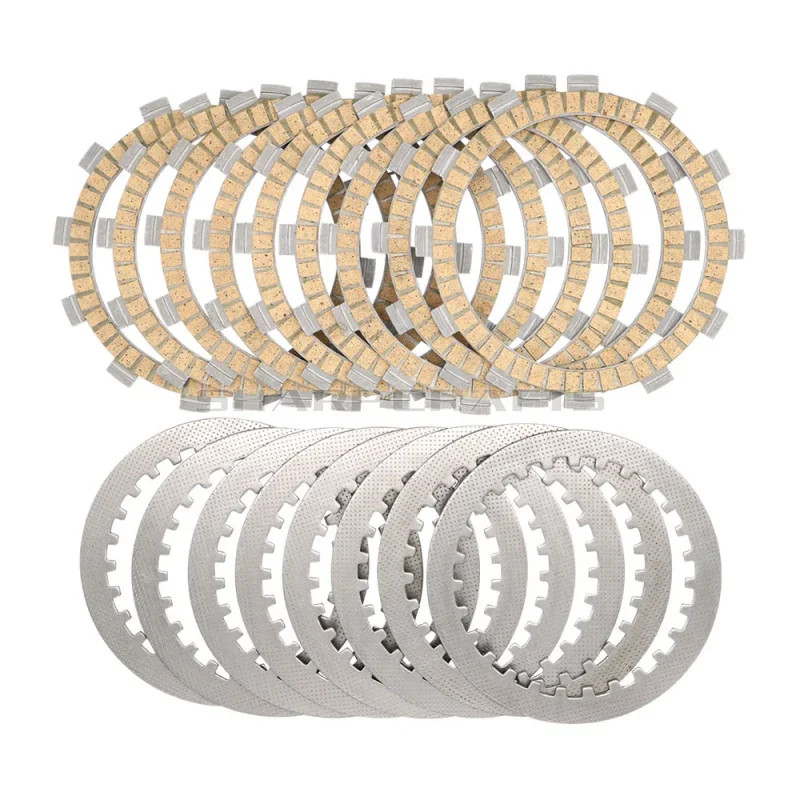 9x Engine Carbon Fibre Clutch Friction Plates & 8x Steel Plates Disc Kits For YAMAHA YZF-600 R6 YZF