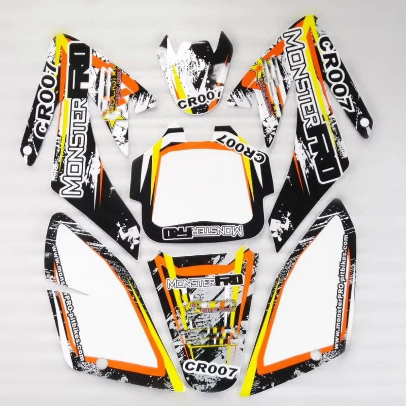 CRF70 3M GRAPHICS KIT Decals Sticker for Honda Motor Dirt Pit Bike Parts CRF70 2004 - 2011 YELLOW&B