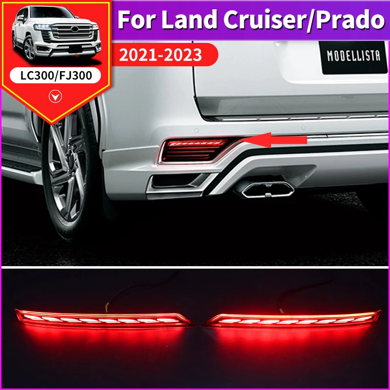 For 2021-2025 Toyota Land Cruiser 300 Rear Fog Lamp Modification Lc300 J300 ZX VRX Bumper Light LED