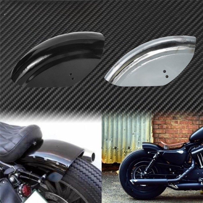 For Harley Sportster Iron XL 883 1200 72 48 Motorcycle Short Flat Rear Fender Mudguard Cafe Racer B