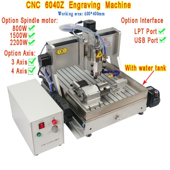 LYCNC6040 2.2 KW 3Axis 4Axis Metal 3D Carving Woodworking Machine USB/LPT Port Milling Engraving Ma
