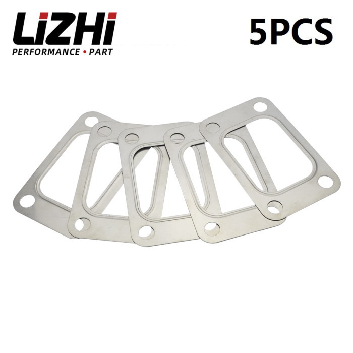 LIZHI - 5 PCS T3 T34 T35 T38 GT35 GT35R Turbo Turbine Inlet Manifold Gasket 304 Stainless Steel Car