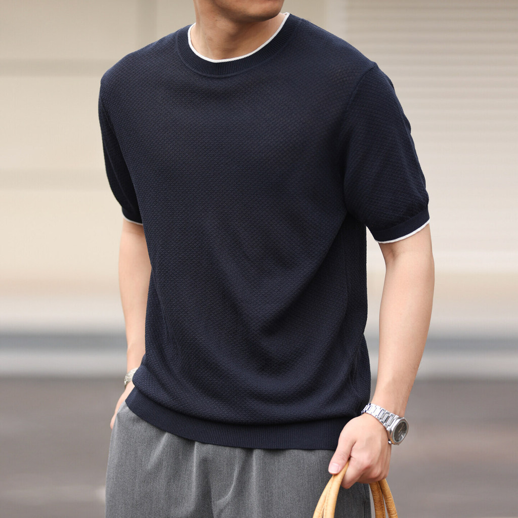 Wuluwear American Casual 220g วาฟเฟิลแขนสั้น ลายพราง ระบายอากาศได้ดี เสื้อยืดผู้ชายสำหรับฤดูร้อน