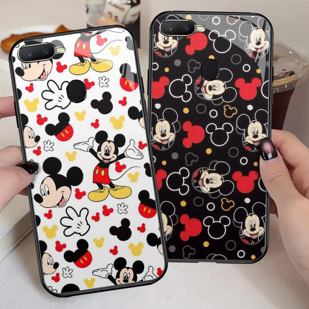 G-77 Mickey HD Glass Casing สําหรับ OPPO F9 Pro F5 A11K A3S F7 A5S A7 A12 A12E A12S กรณี