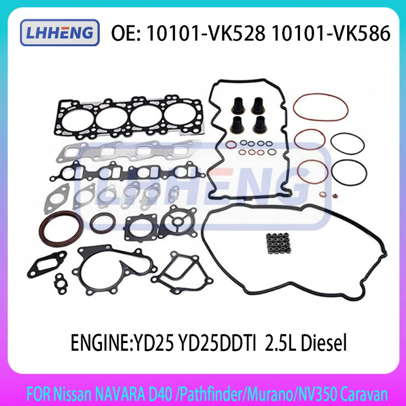 YD25 YD25DDTI Full Engine Gasket Kit 10101-VK528 10101-VK586 for Nissan NAVARA D40 Pathfinder Muran