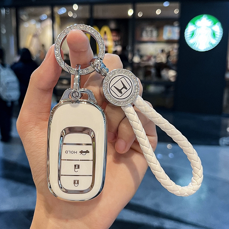 【2015 -2025】 รูปภาพที่ใช้งานได้ xrv ฝาครอบกุญแจสำหรับผู้หญิง 2023 ใหม่ crv binzhi zrv หัวเข็มขัดรถเ