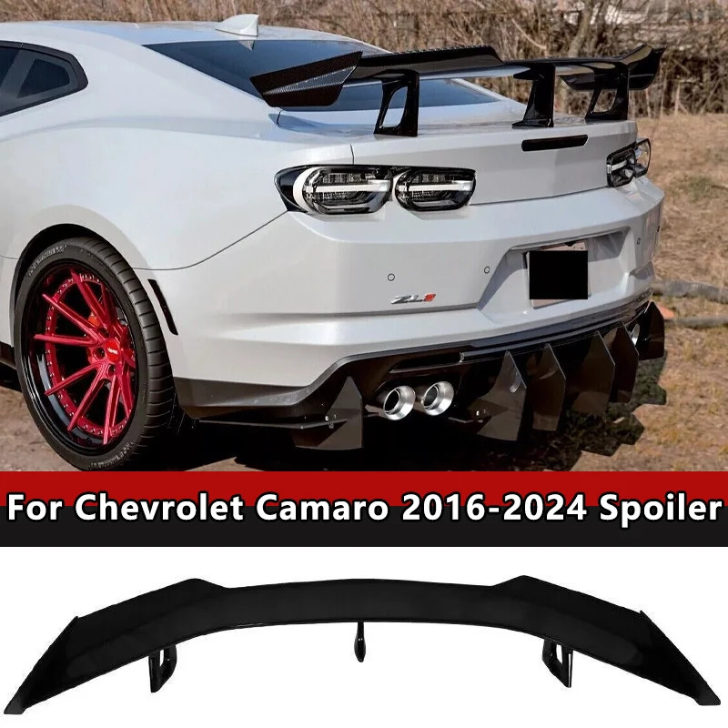 For Chevrolet Camaro 2016-2024 ZL1 1LE Style Rear Trunk Lid Spoiler wing   Car Tailgate Flap Trim D